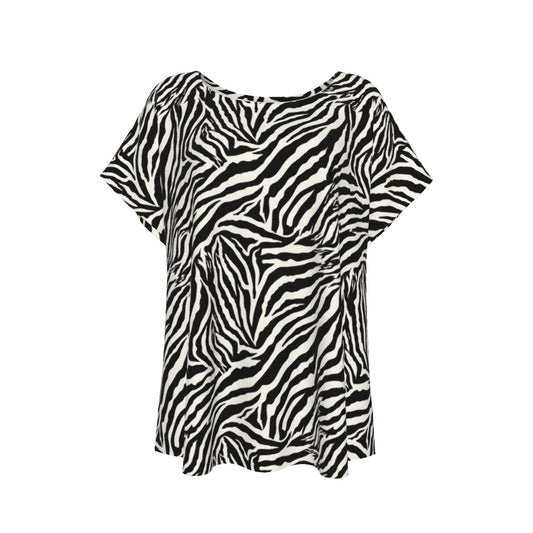 Animal Print - Zebra - Women’s Relaxed Fit Scoop Tee