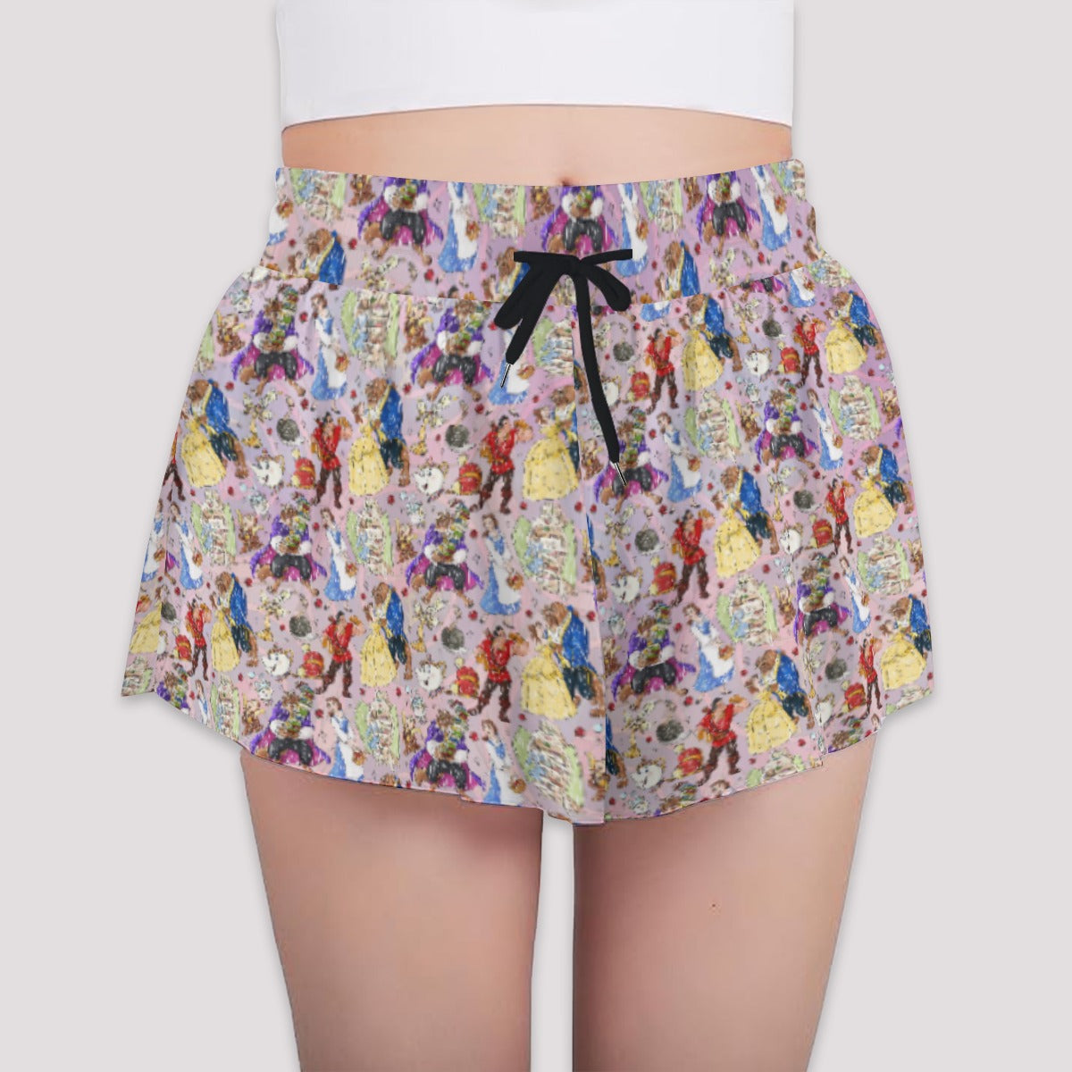 Enchanted Tale Sketch - Girls’ Flowy Pocket Shorts