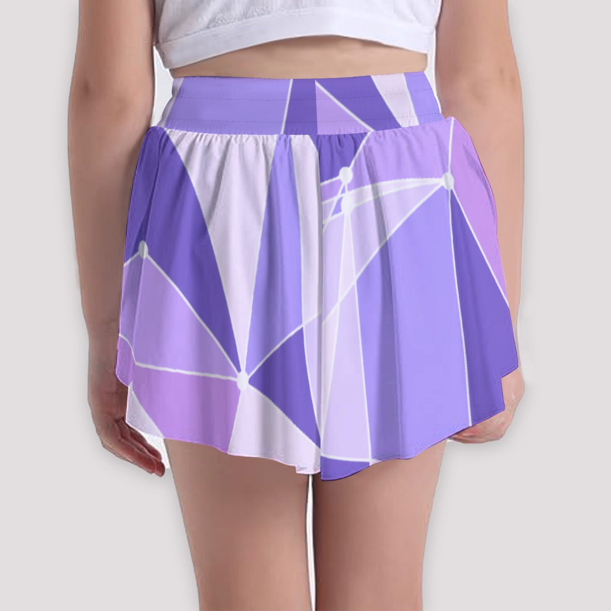 Geometric Purple Wall - Girls’ Flowy Pocket Shorts