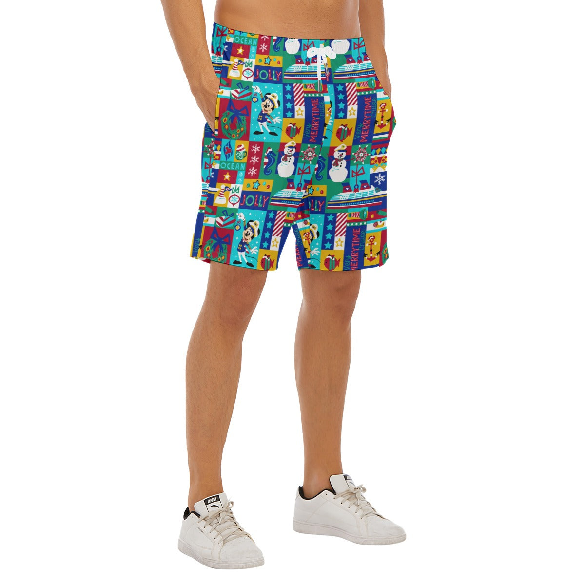 Sailor's Merry-at-Sea Patchwork - Men’s Pocket Beach Shorts