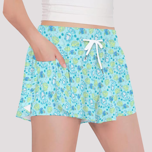 Fruitimals - Blueberry Dinosaurs - Girls’ Flowy Pocket Shorts