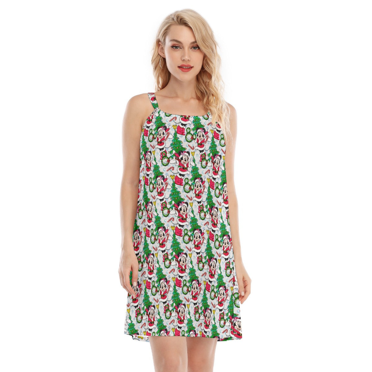 Santa Mouse with Sparkle - Women’s Adjustable Sundress