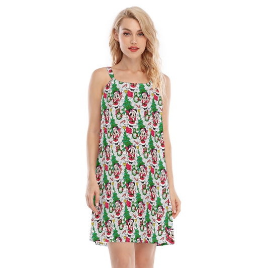 Santa Mouse with Sparkle - Women’s Adjustable Sundress