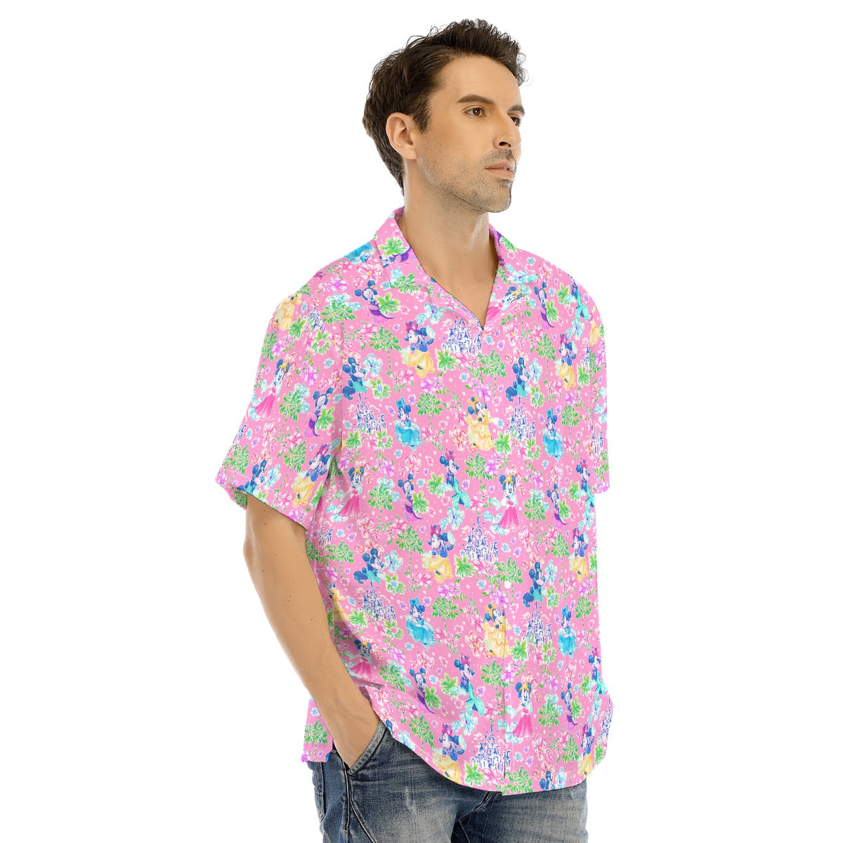 Princess Palm Party - Men's Hawaiian Button Up Shirt