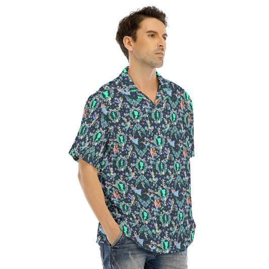 Garden Whimsy - Peter Pan - Men's Hawaiian Button Up Shirt