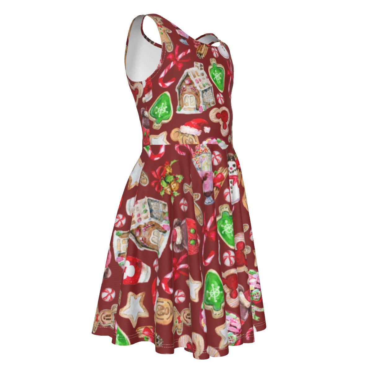 Christmas Snack Goals- Kid's Sleeveless Skater Dress