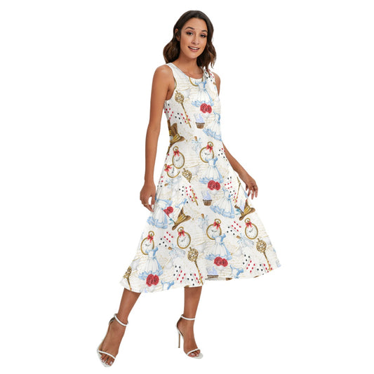 Curious Wonderland Icons - Women’s Diagonal Pocket Midi Dress