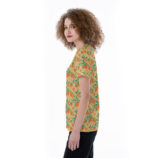 Hidden Citrus Delight - Women's Short Sleeve V-Neck T-Shirt