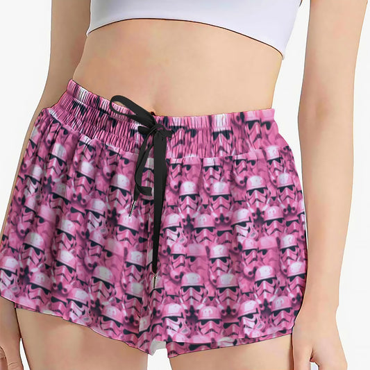 Pink Helmet Battalion - Women's Flowy Pocket Shorts