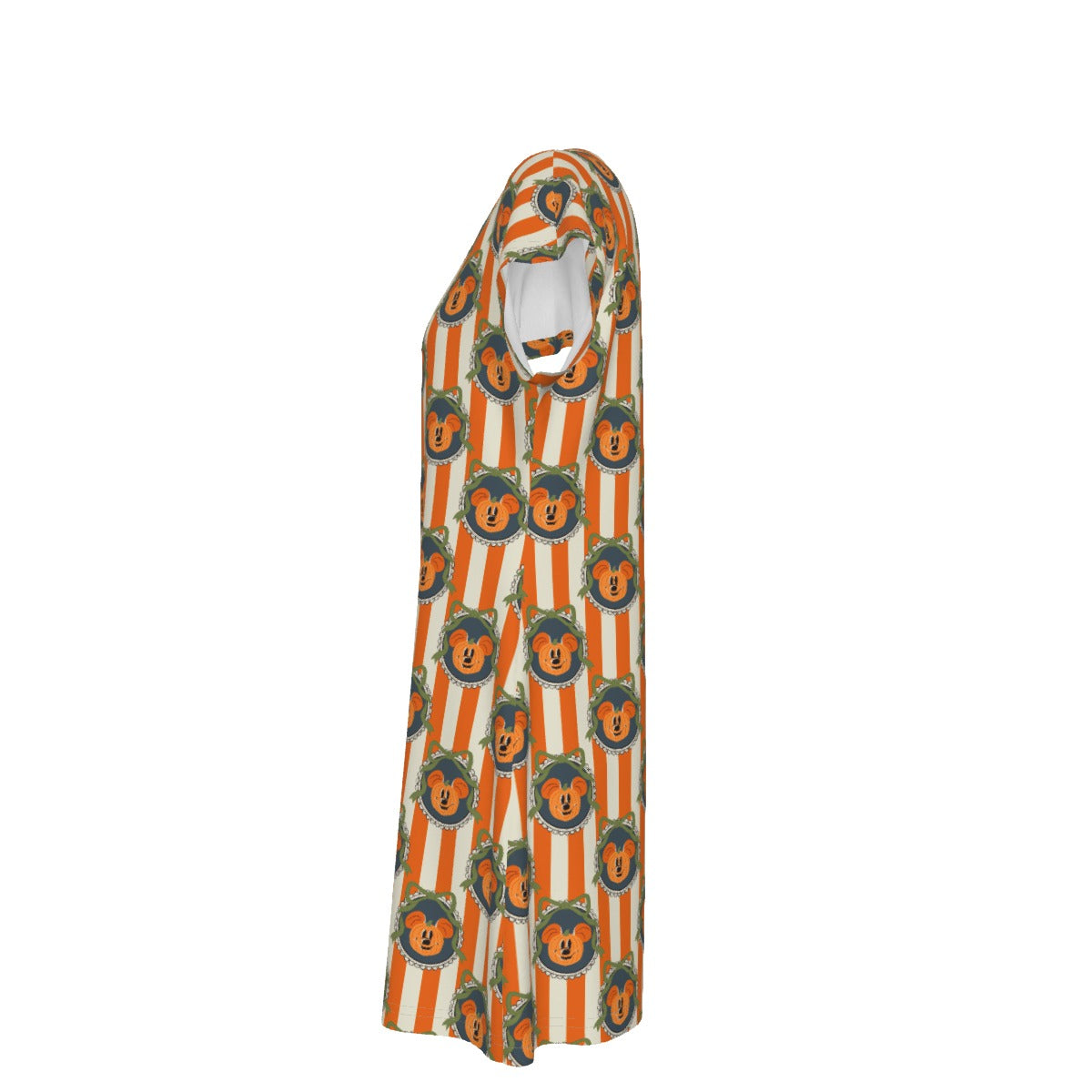 Pumpkin Cameo Stripes - Women's T-Shirt Dress