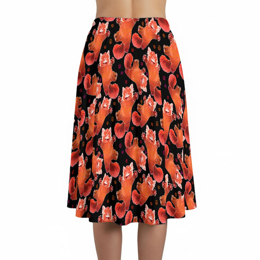 Scribbly Red Panda - Women’s Pocket Midi Skirt