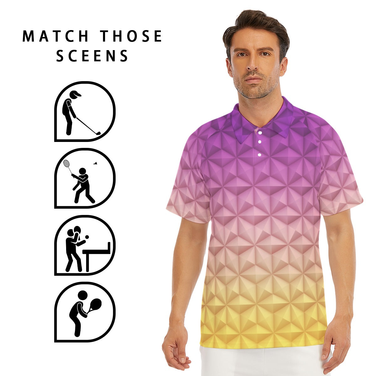 Geometric Spaceship Sphere - Men's Polo Shirt