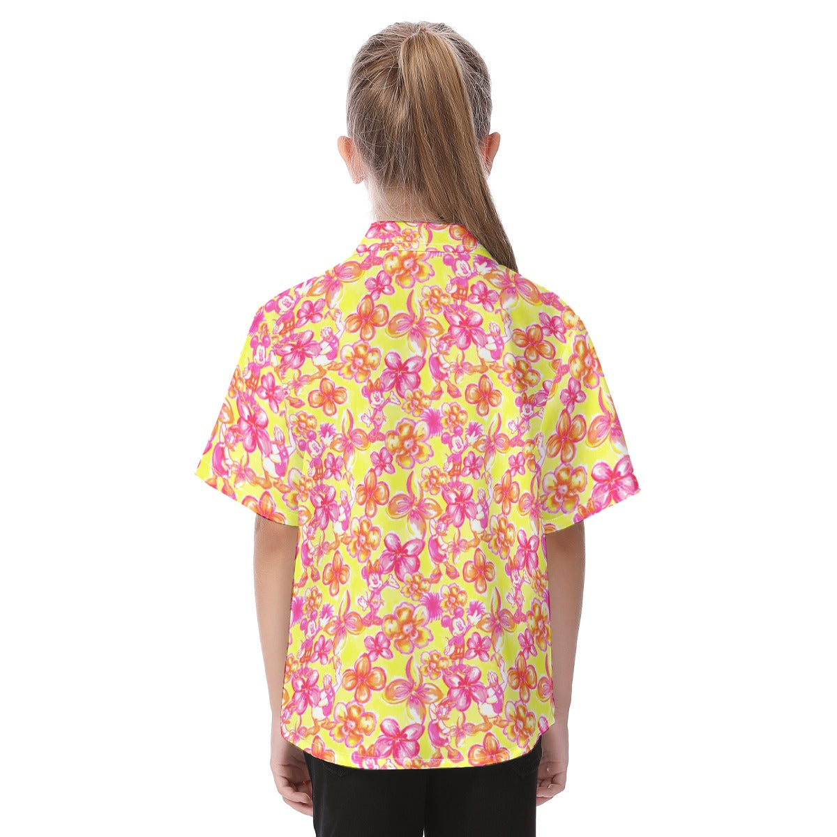 Neon Tropical Floral Friendsends - Kid's Hawaiian Button Up Shirt