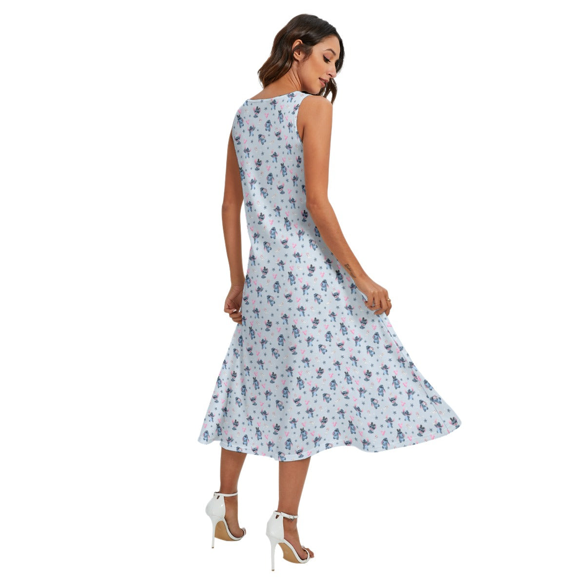Happy Stitch - Women’s Diagonal Pocket Midi Dress