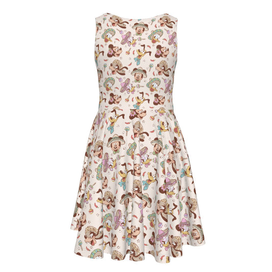 Fiesta Sombrero Pals - Kid's Sleeveless Skater Dress