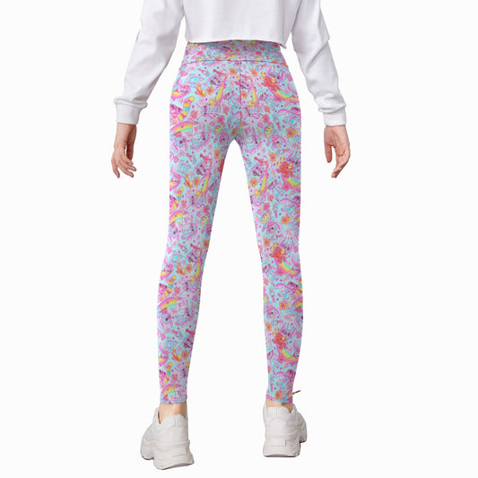 Neon Rainbow Mischief - Kid's Leggings