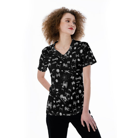Epic Space Battle Ships - Women's Short Sleeve V-Neck T-Shirt