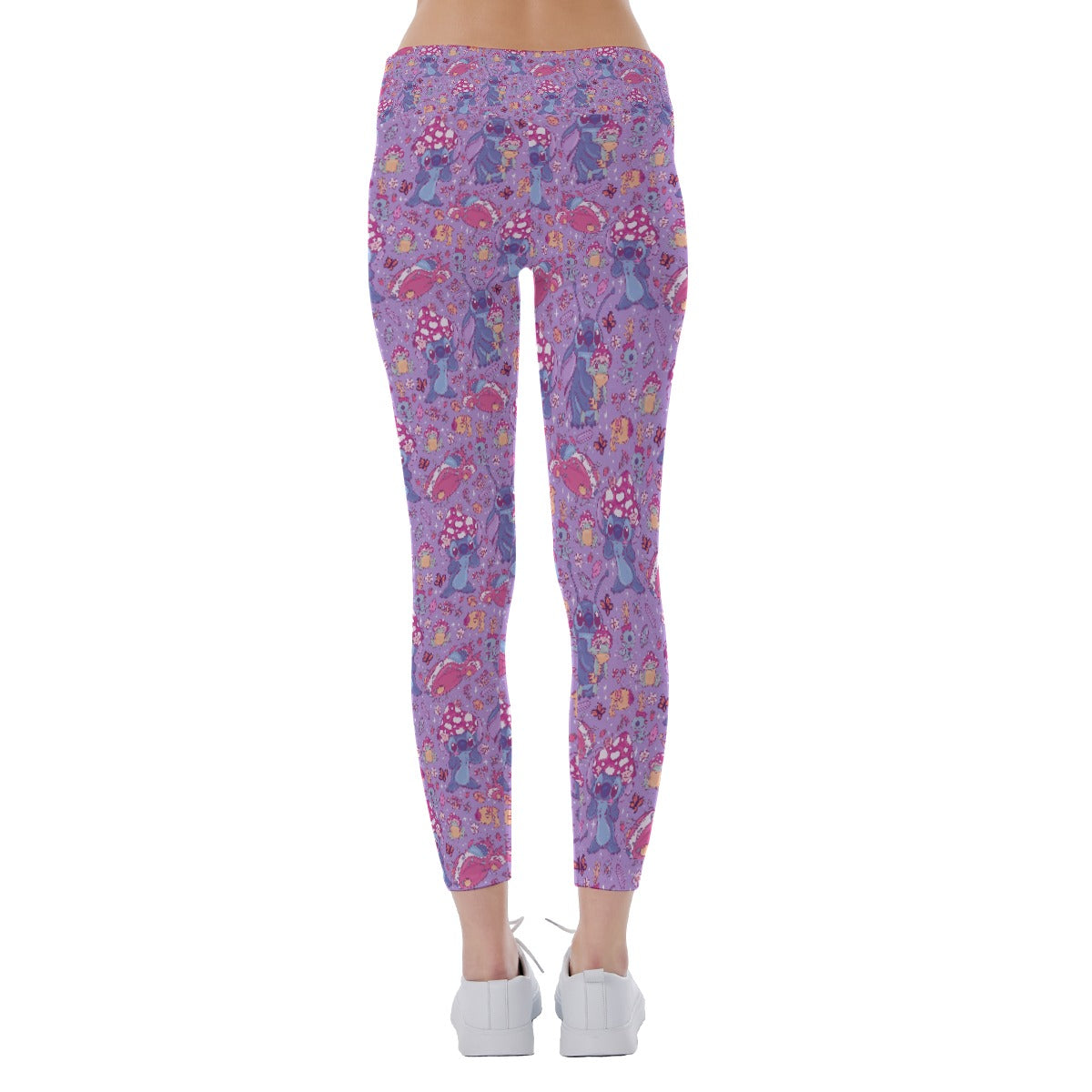 Blue Alien Mushroom Mischief - Women's Yoga Leggings