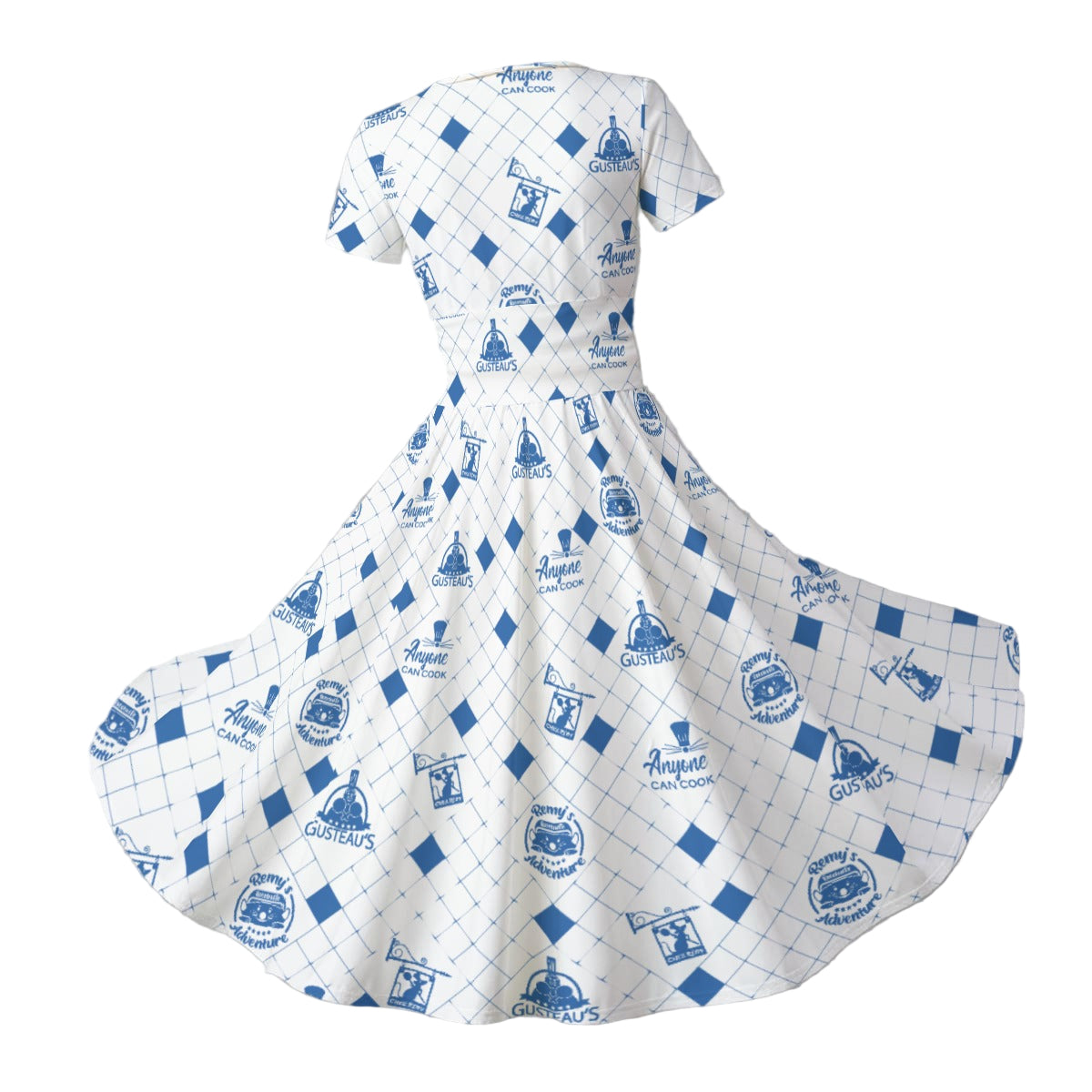 Chez Little Chef - Women's V-Neck Ruched Midi Dress