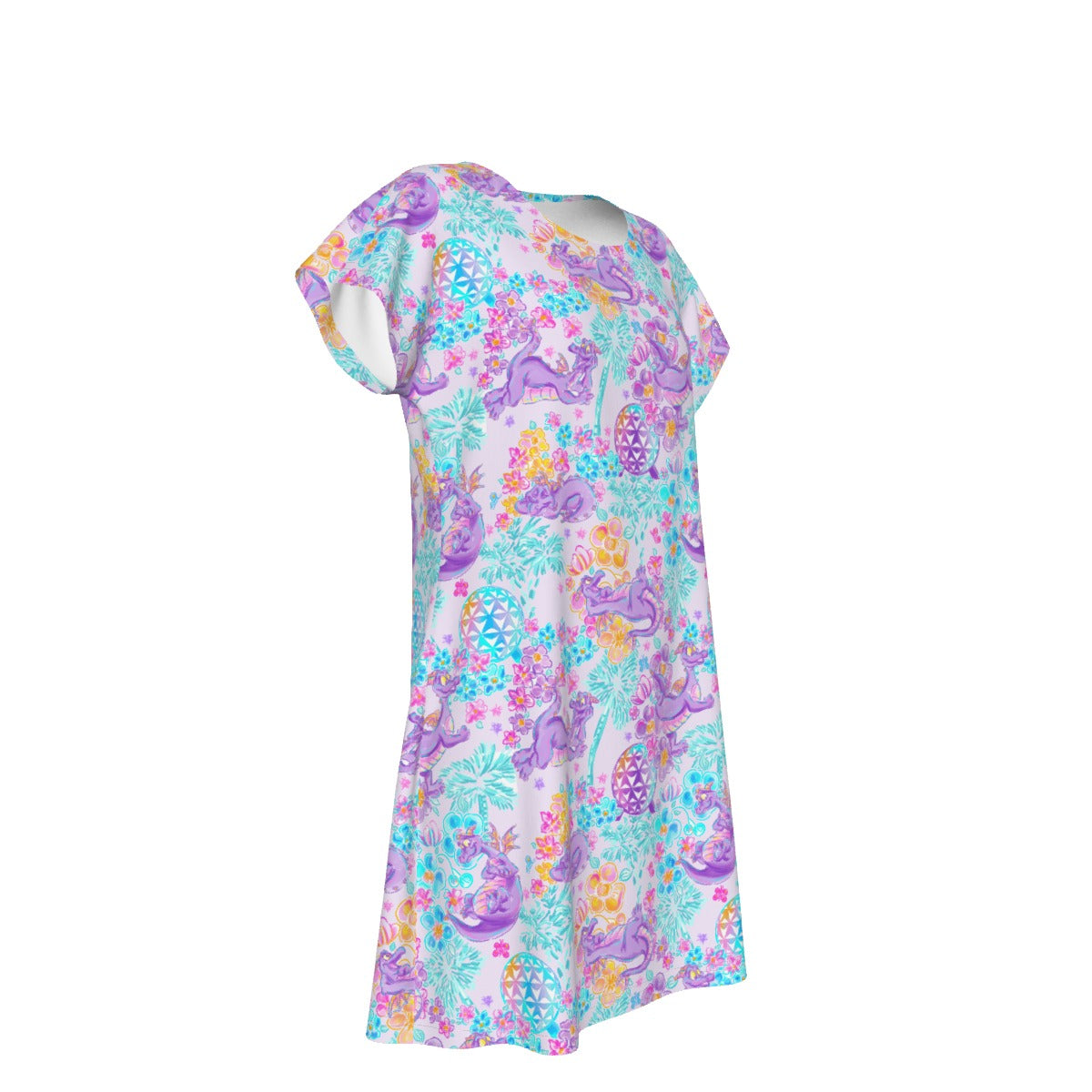 Purple Dragon Flower Power - Women's T-Shirt Dress