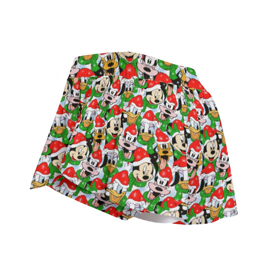 Mouse Friends in Santa HatsHats - Women's Flowy Pocket Shorts