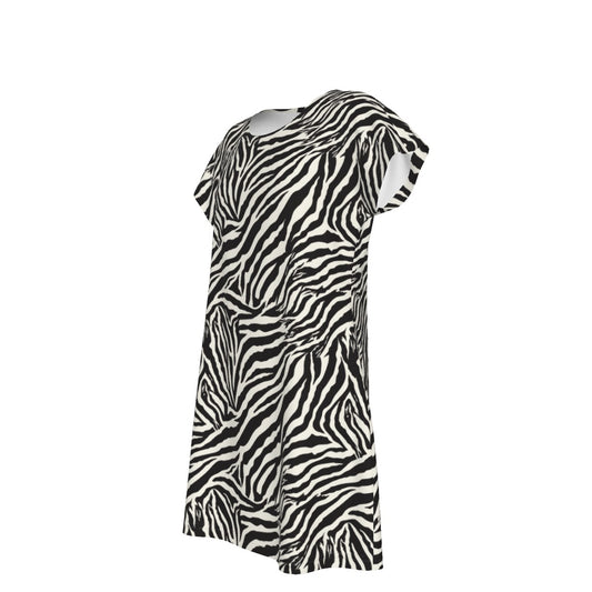 Animal Print - Zebra - Women's T-Shirt Dress