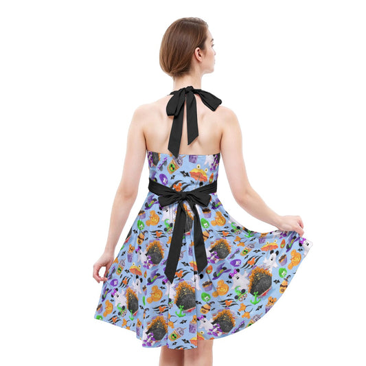 Halloween On The High Seas - Women's Halter Vintage Pocket Dress