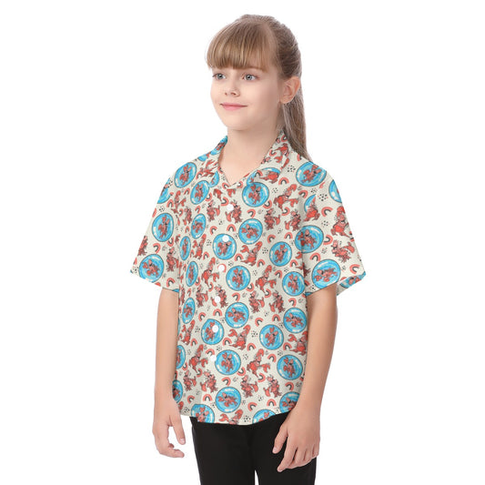Joyful Crab by the Sea - Kid's Hawaiian Button Up Shirt