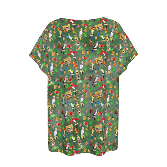 Orange Bird &amp; Tiki Friends - Women’s Relaxed Fit Scoop Tee