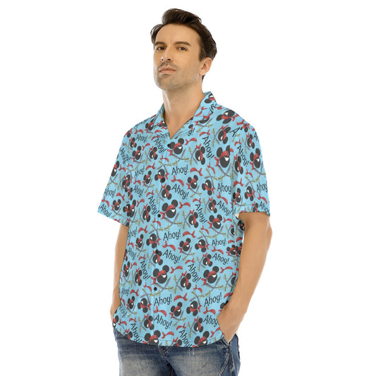 Pirate Mouse Ahoy! - Men's Hawaiian Button Up Shirt