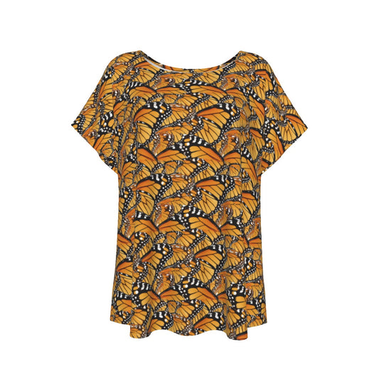 Animal Print - Monarch Butterfly - Women’s Relaxed Fit Scoop Tee