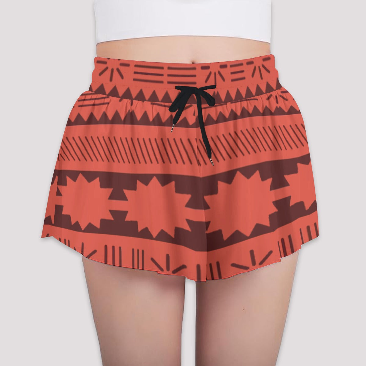 Island Tribal Patterns - Girls’ Flowy Pocket Shorts
