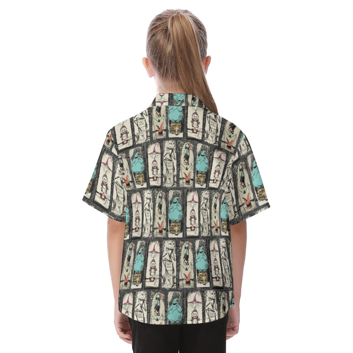 Stretching Haunted Nightmare - Kid's Hawaiian Button Up Shirt