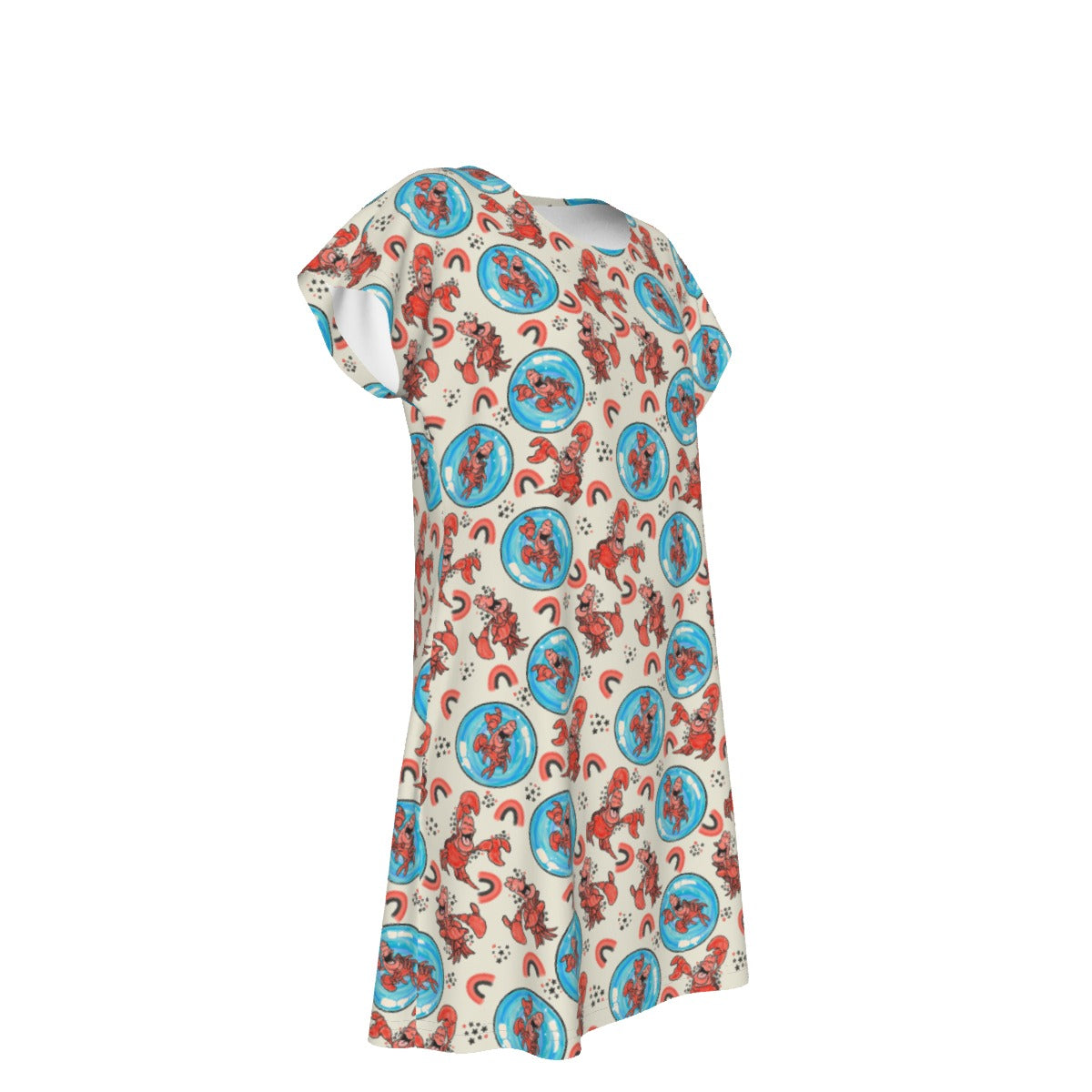 Joyful Crab by the Sea - Women's T-Shirt Dress
