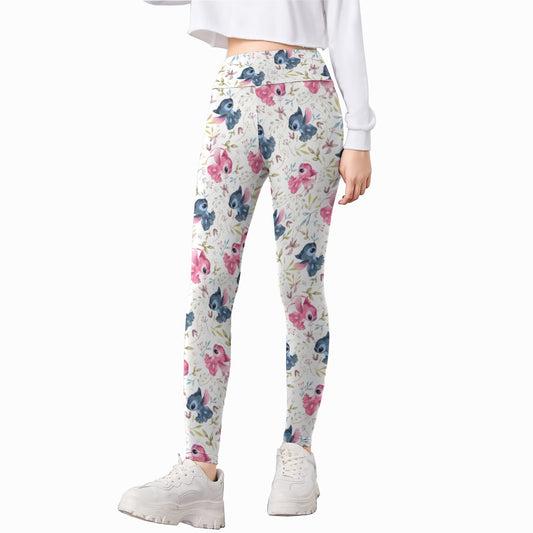Blue Alien & Pink Friend Love - Kid's Leggings