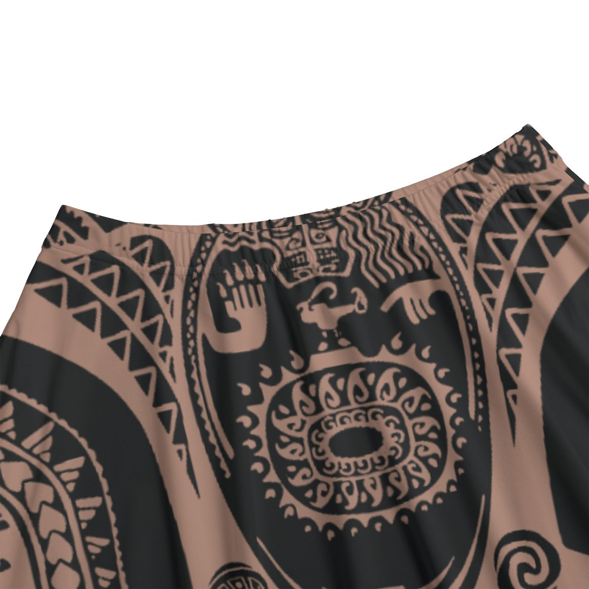 Polynesian Tattoo Motifs - Women’s Pocket Midi Skirt