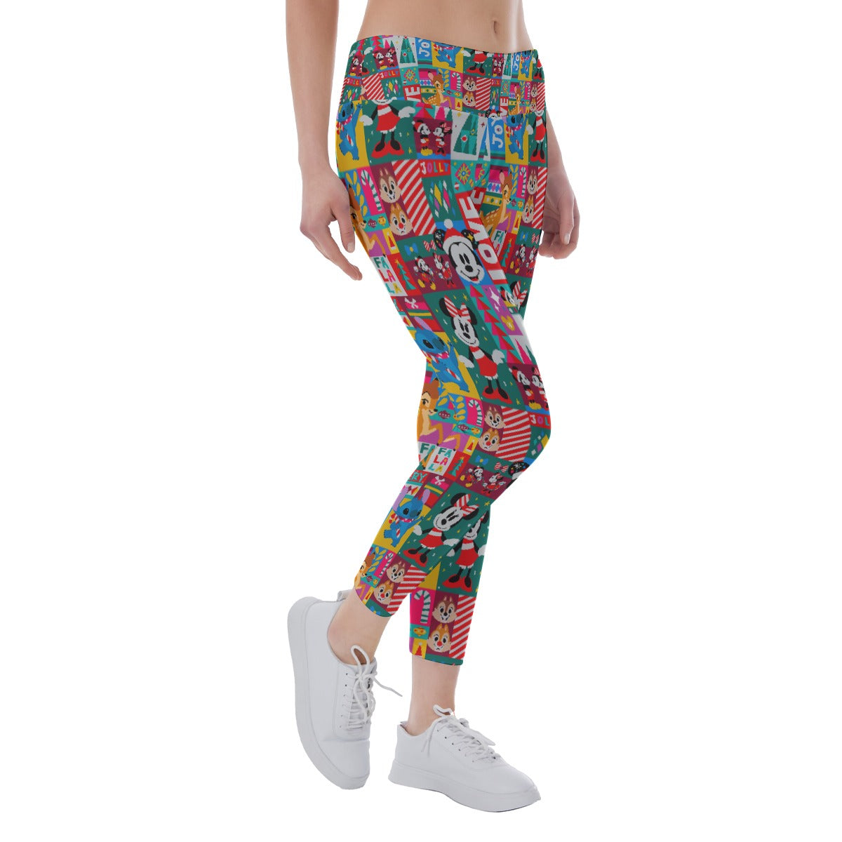 Mouse Christmas Colorblock - Women's Yoga Leggings