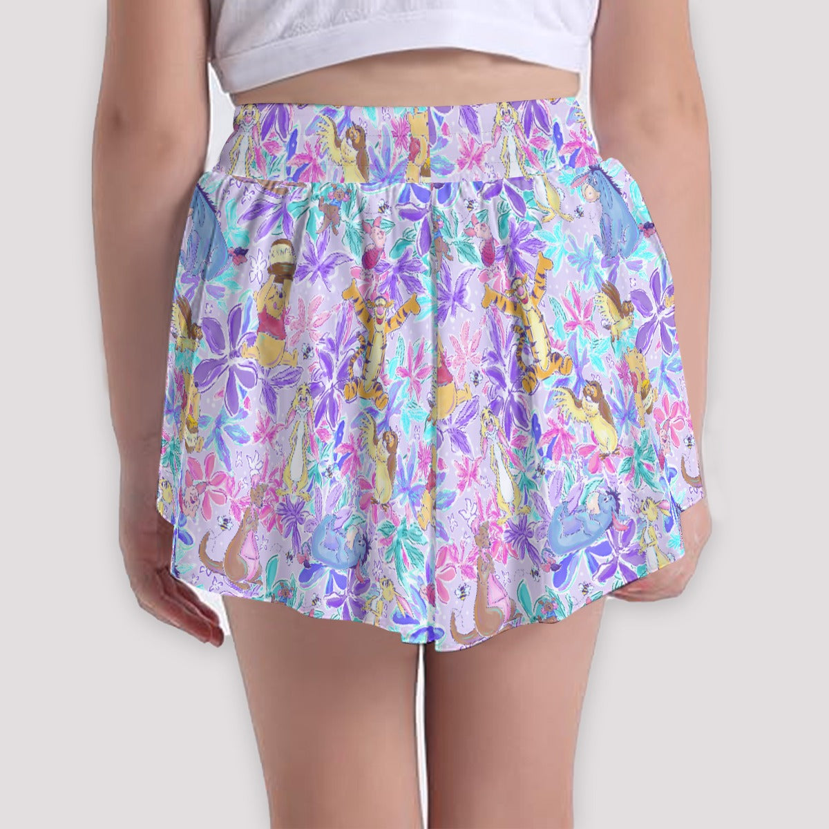 Storybook Friends in Bloom - Girls’ Flowy Pocket Shorts
