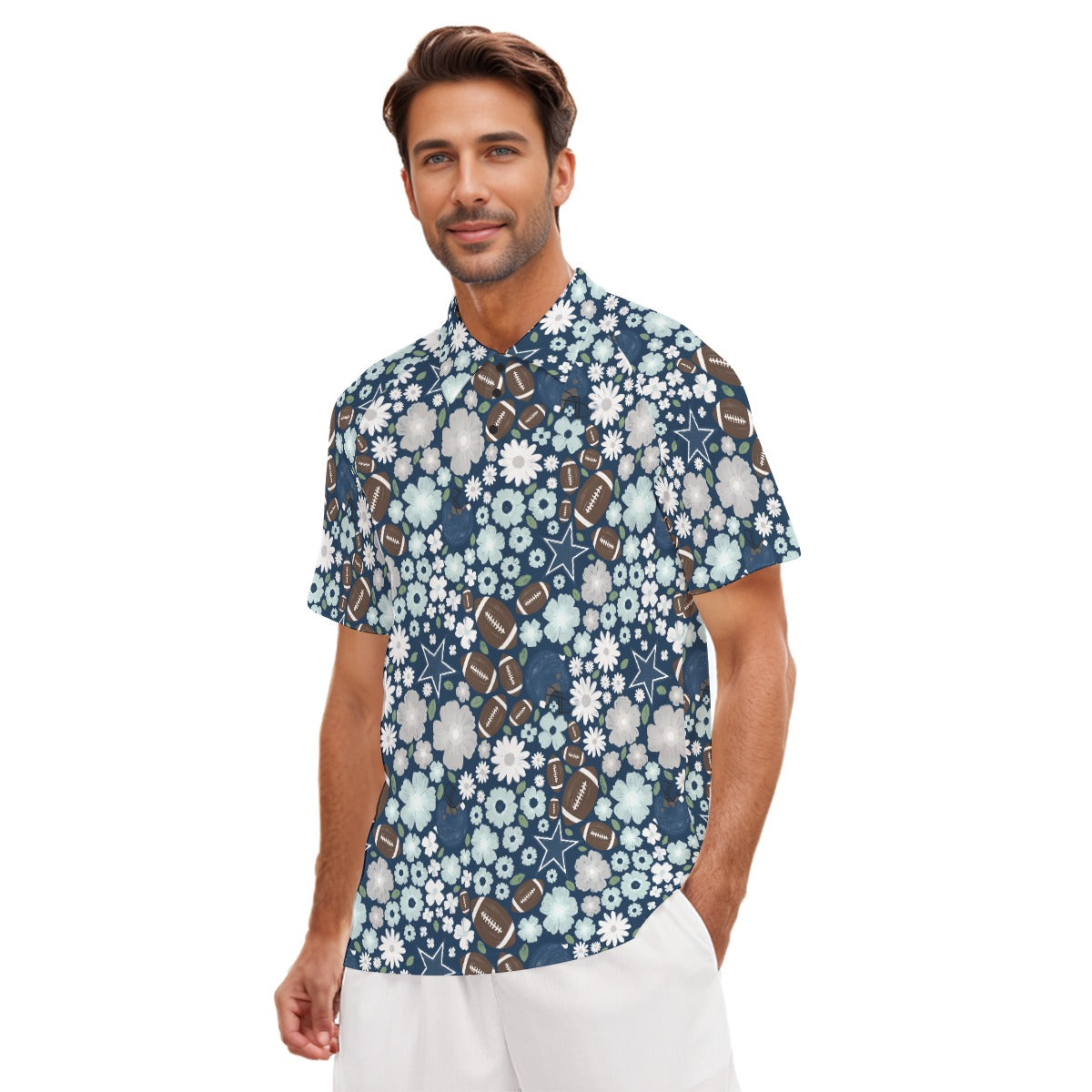 Blue Star Blooms - Men's Polo Shirt
