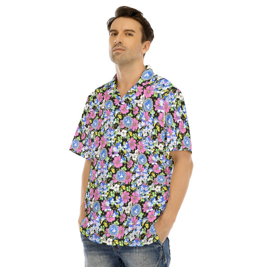Garden Whimsy - Retro Mickey & Minnie - Men's Hawaiian Button Up Shirt