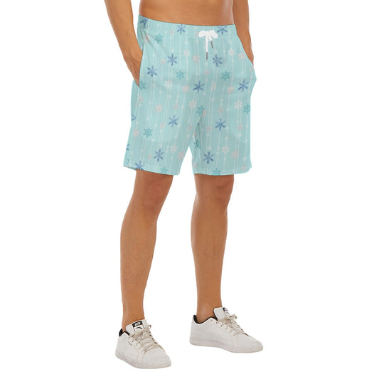 Ice Queen Snowflake Pattern - Men’s Pocket Beach Shorts