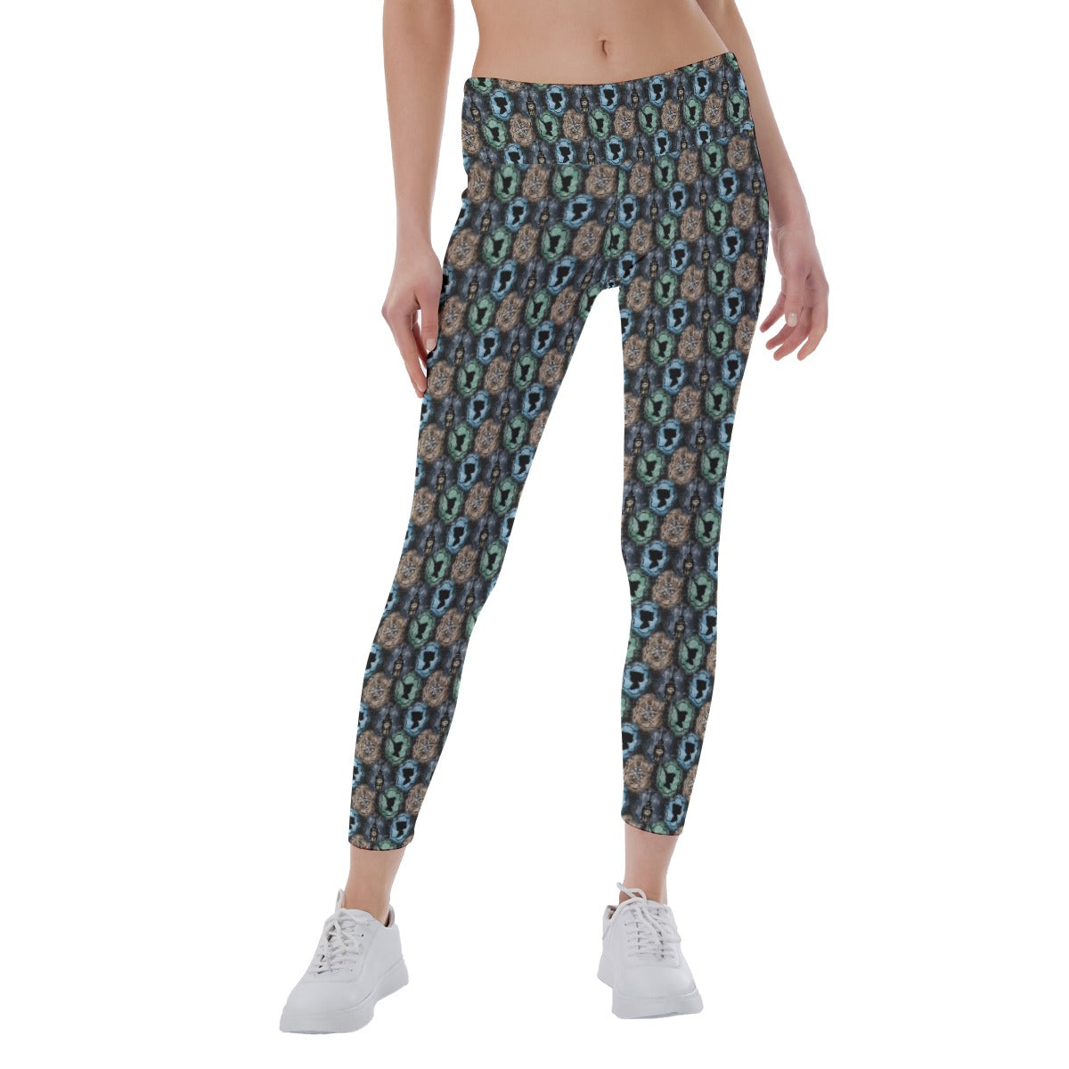 Starry Flight Silhouettesttes - Women's Yoga Leggings