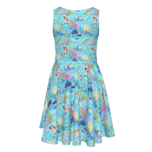 Ariel’s Ocean Wonderland - Kid's Sleeveless Skater Dress