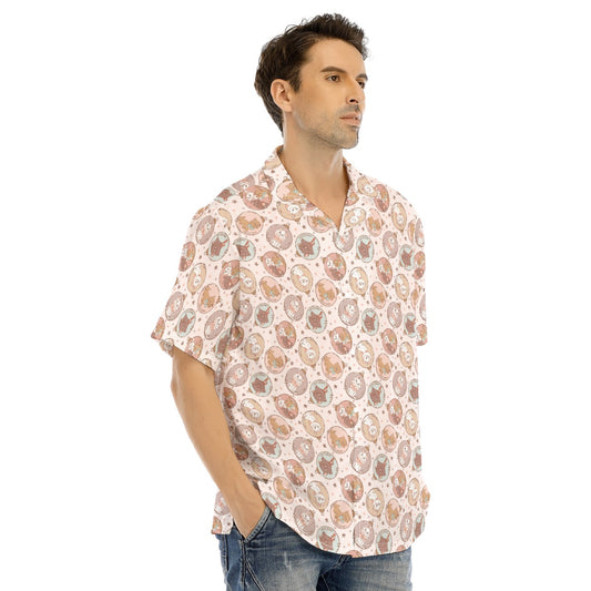 Festive Feline Baublescats - Men's Hawaiian Button Up Shirt