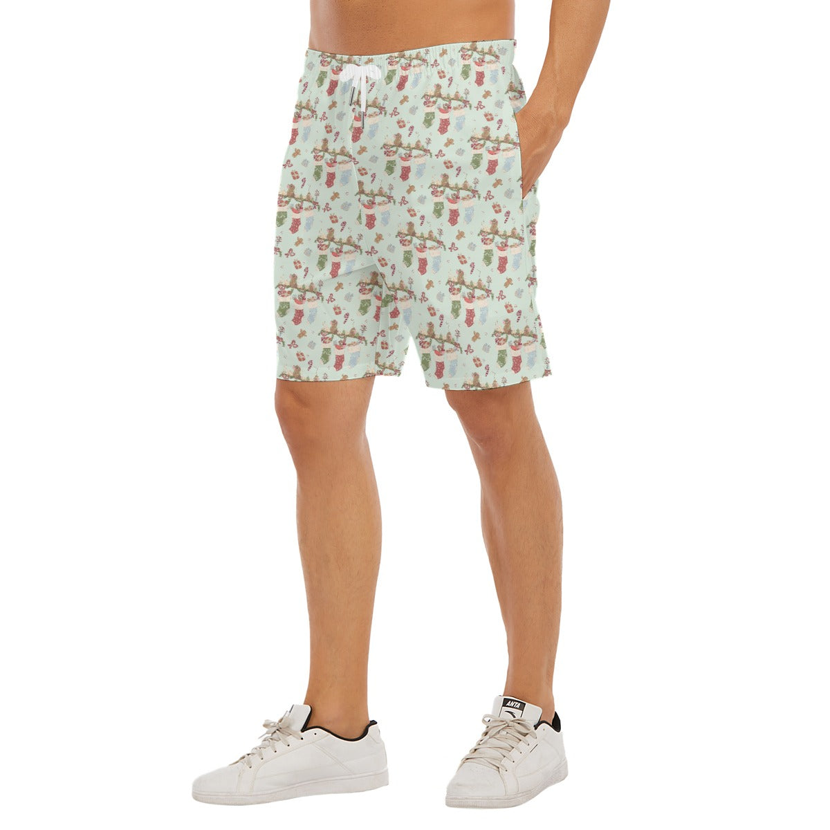 Fairytale Christmas Stocking Stowaways - Men’s Pocket Beach Shorts