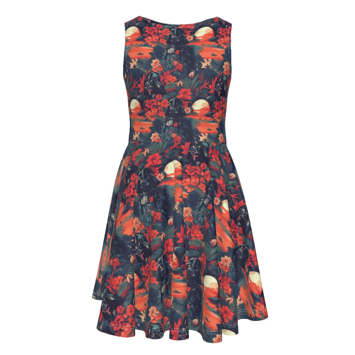 Tropical Dark Side Escape - Kid's Sleeveless Skater Dress