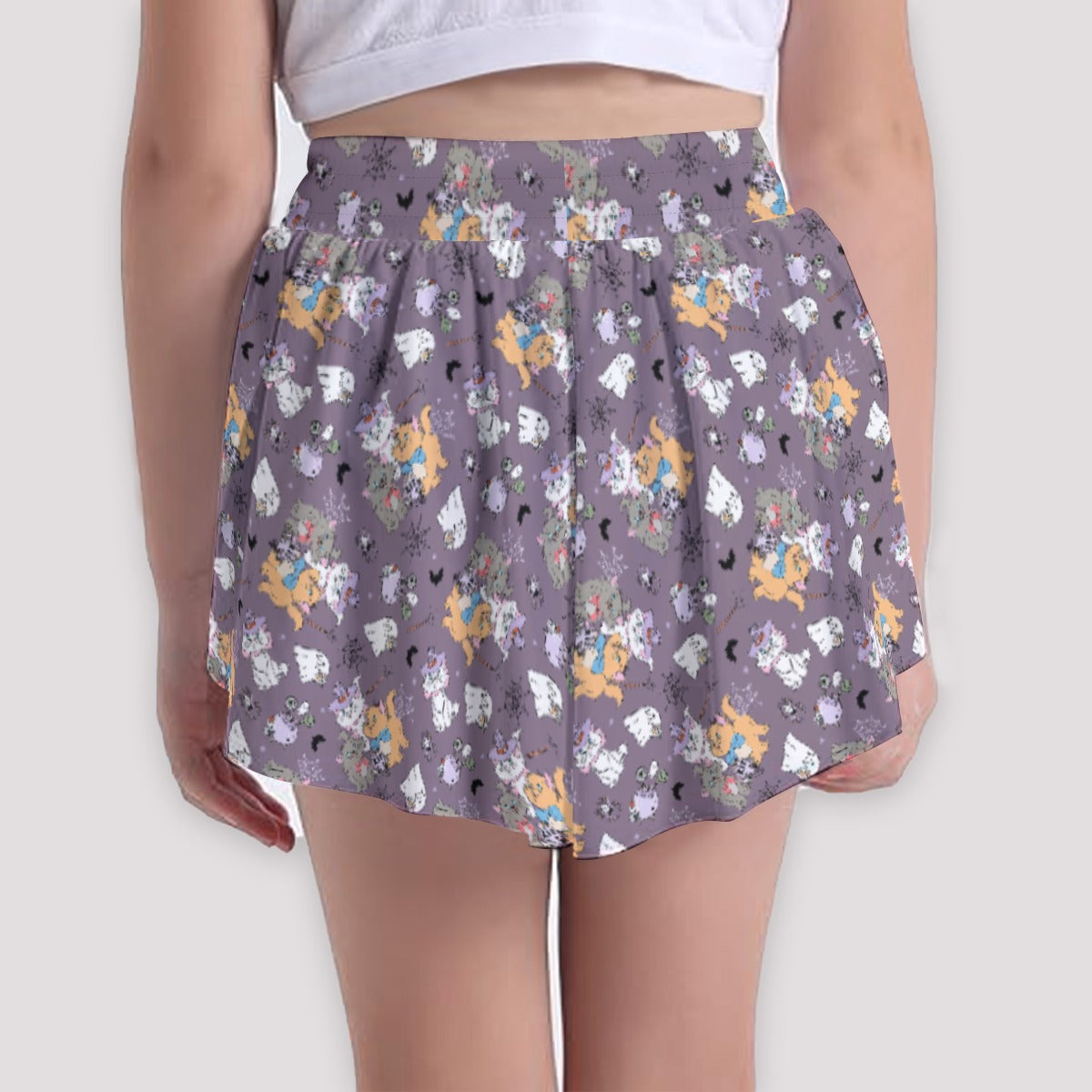 Spooky Fancy Felines - Girls’ Flowy Pocket Shorts