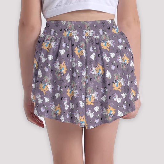 Spooky Fancy Felines - Girls’ Flowy Pocket Shorts