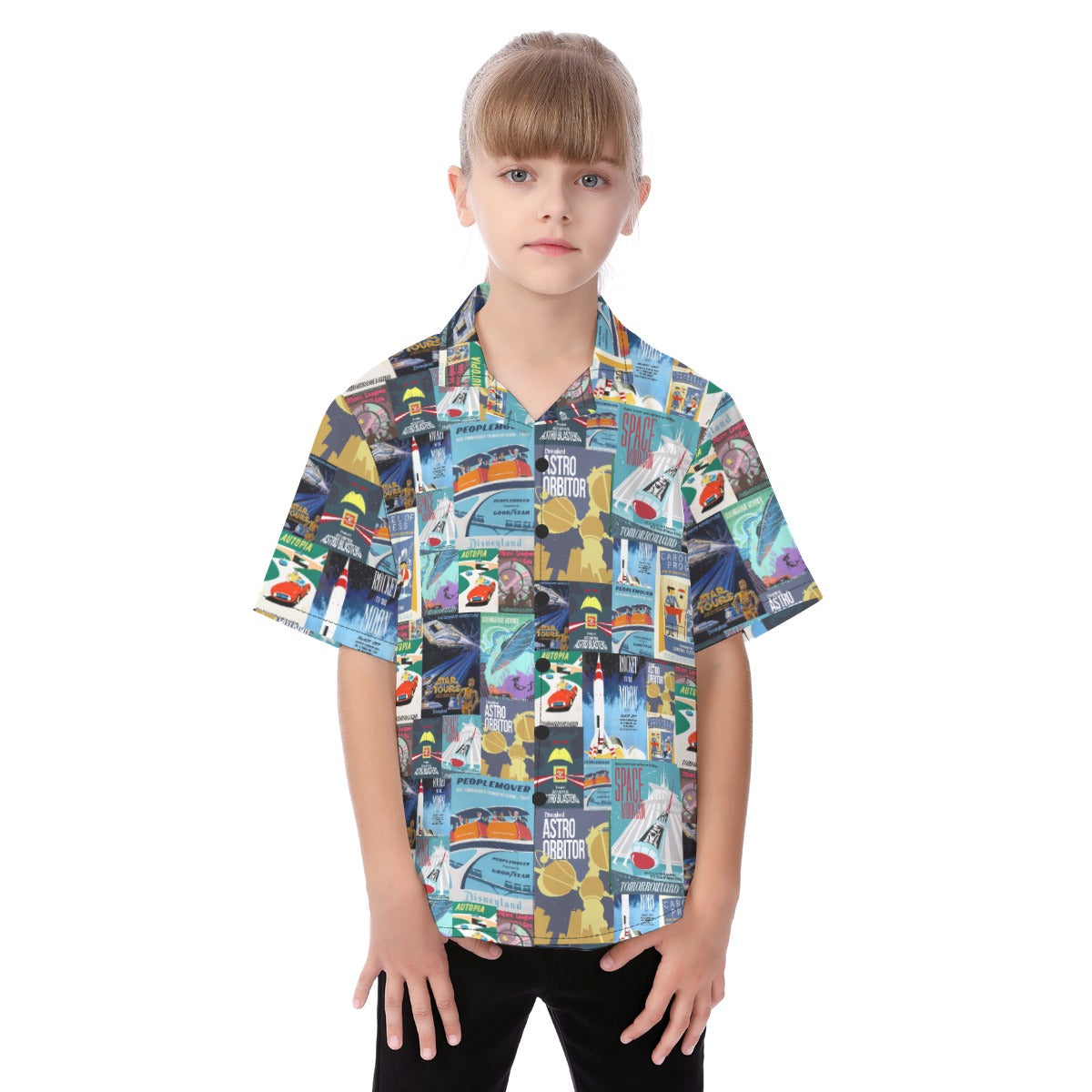 Vintage Tomorrow Ride Posters - Kid's Hawaiian Button Up Shirt