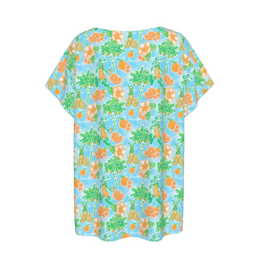 Neon Tangerine Island Palsluto - Women’s Relaxed Fit Scoop Tee